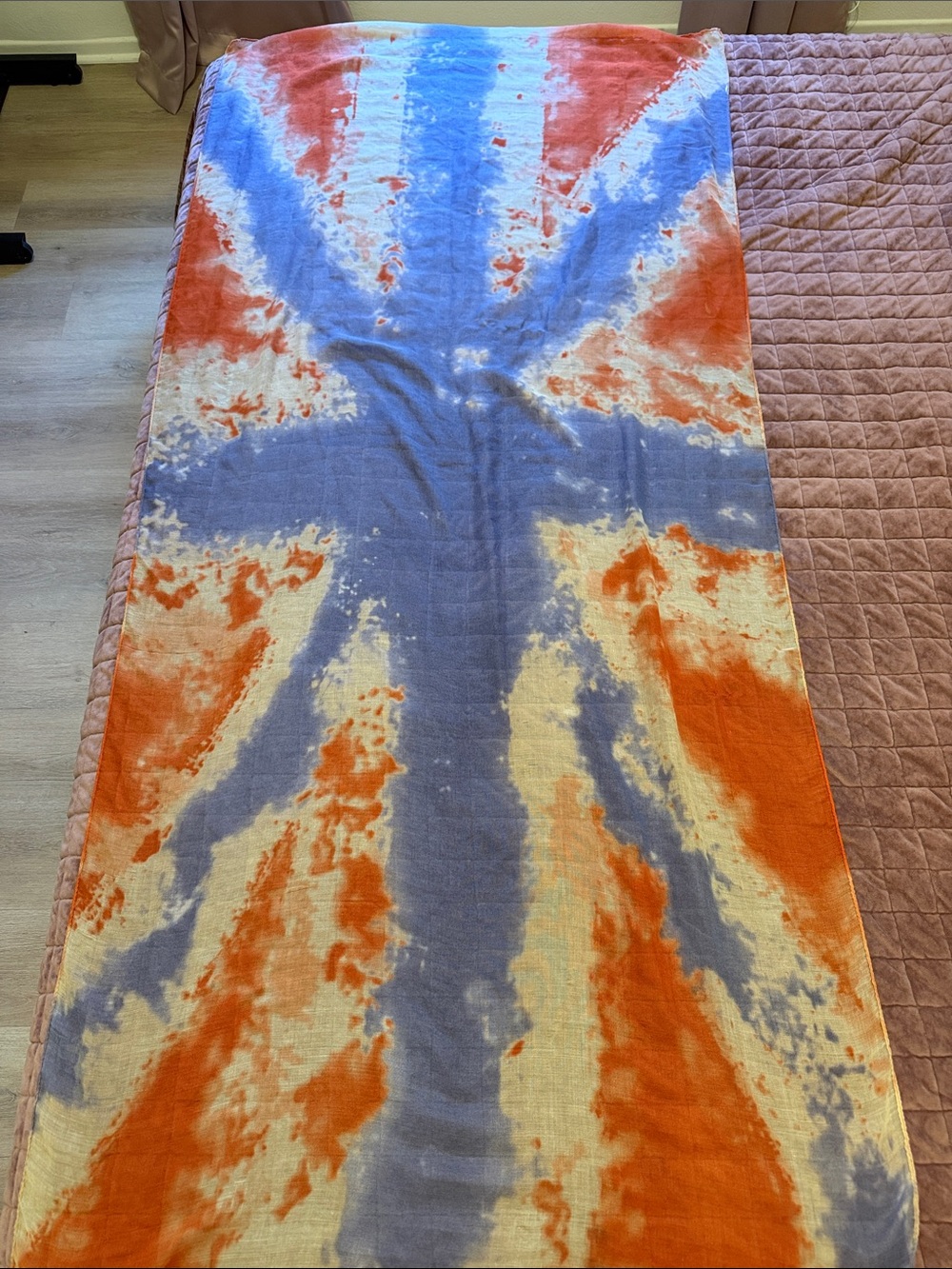Red, White, and Blue Tie-Dye Scarf Wrap